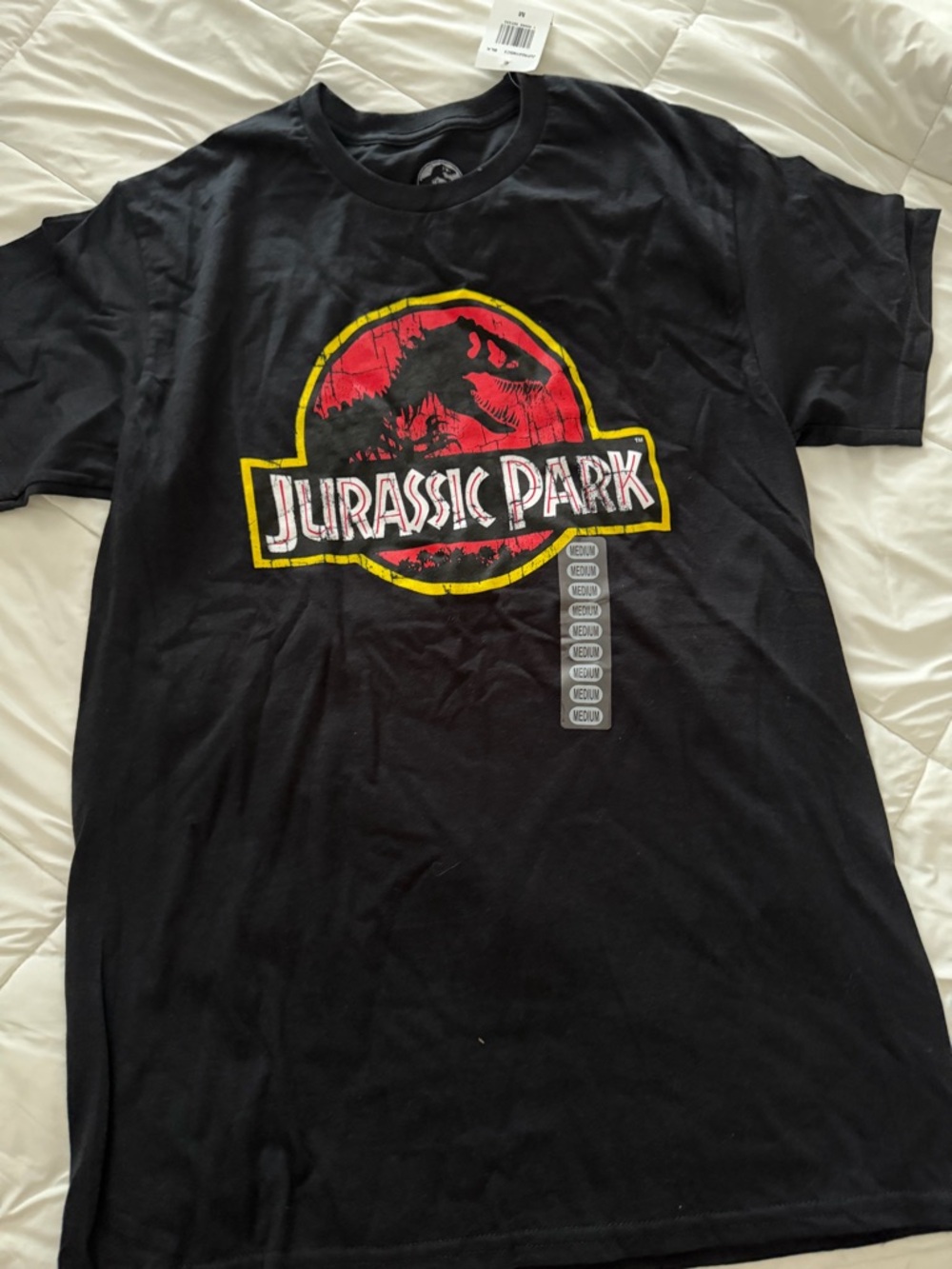 Jurassic Park Black Graphic Tee with Red & Yellow Logo